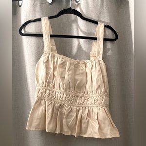 DISSH linen adjustable strap top NWT